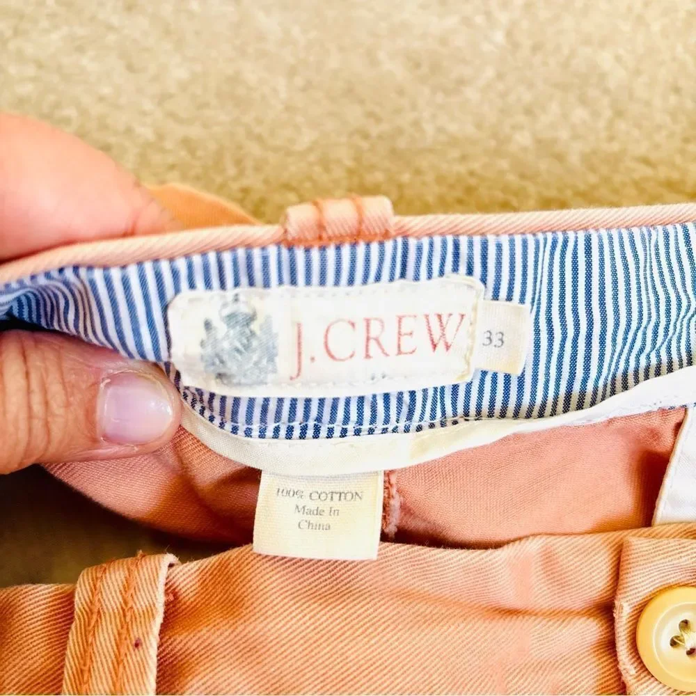 J.Crew Chino Shorts – Faded Orange Tan, Classic Fit, Size 33